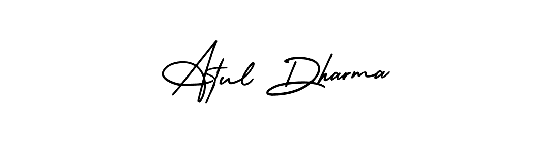 How to make Atul Dharma name signature. Use AmerikaSignatureDemo-Regular style for creating short signs online. This is the latest handwritten sign. Atul Dharma signature style 3 images and pictures png
