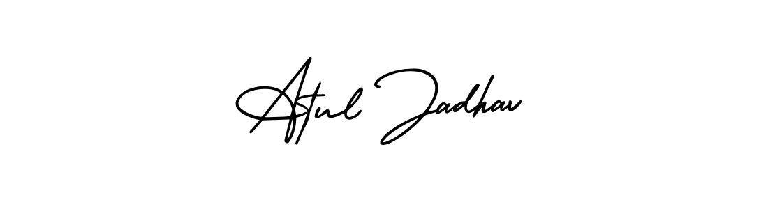 Atul Jadhav stylish signature style. Best Handwritten Sign (AmerikaSignatureDemo-Regular) for my name. Handwritten Signature Collection Ideas for my name Atul Jadhav. Atul Jadhav signature style 3 images and pictures png