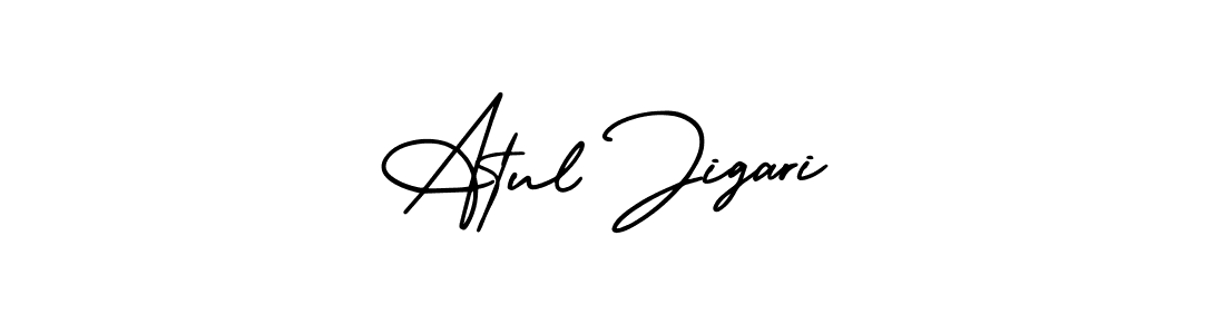 Use a signature maker to create a handwritten signature online. With this signature software, you can design (AmerikaSignatureDemo-Regular) your own signature for name Atul Jigari. Atul Jigari signature style 3 images and pictures png