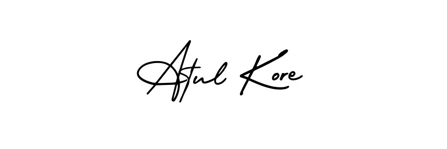 Use a signature maker to create a handwritten signature online. With this signature software, you can design (AmerikaSignatureDemo-Regular) your own signature for name Atul Kore. Atul Kore signature style 3 images and pictures png