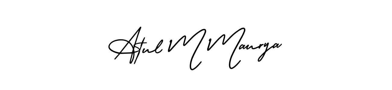 Use a signature maker to create a handwritten signature online. With this signature software, you can design (AmerikaSignatureDemo-Regular) your own signature for name Atul M Maurya. Atul M Maurya signature style 3 images and pictures png