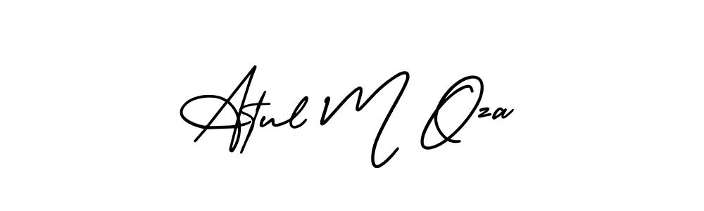 Atul M Oza stylish signature style. Best Handwritten Sign (AmerikaSignatureDemo-Regular) for my name. Handwritten Signature Collection Ideas for my name Atul M Oza. Atul M Oza signature style 3 images and pictures png