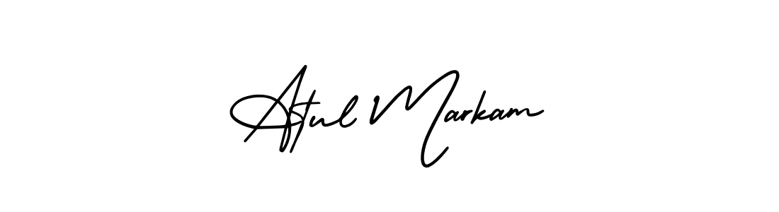 Create a beautiful signature design for name Atul Markam. With this signature (AmerikaSignatureDemo-Regular) fonts, you can make a handwritten signature for free. Atul Markam signature style 3 images and pictures png