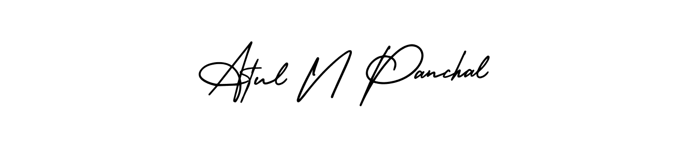 AmerikaSignatureDemo-Regular is a professional signature style that is perfect for those who want to add a touch of class to their signature. It is also a great choice for those who want to make their signature more unique. Get Atul N Panchal name to fancy signature for free. Atul N Panchal signature style 3 images and pictures png