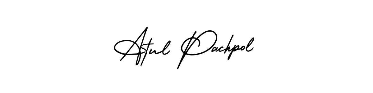 Similarly AmerikaSignatureDemo-Regular is the best handwritten signature design. Signature creator online .You can use it as an online autograph creator for name Atul Pachpol. Atul Pachpol signature style 3 images and pictures png