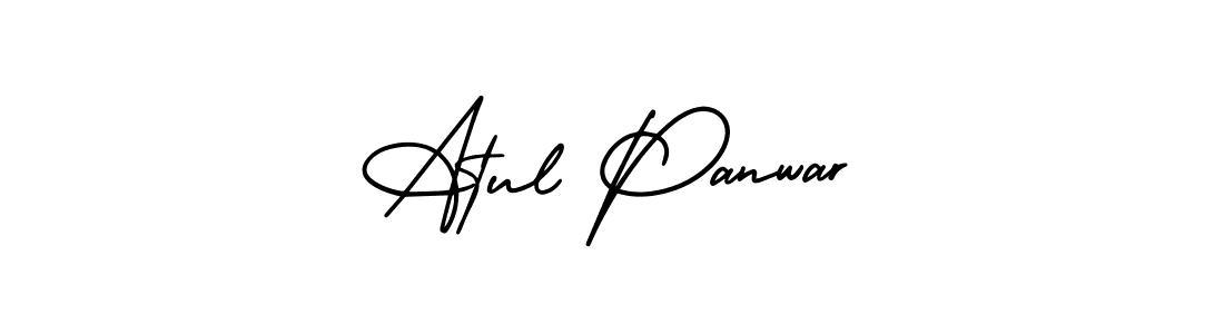 The best way (AmerikaSignatureDemo-Regular) to make a short signature is to pick only two or three words in your name. The name Atul Panwar include a total of six letters. For converting this name. Atul Panwar signature style 3 images and pictures png