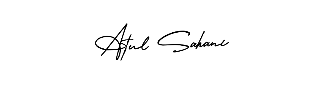 Atul Sahani stylish signature style. Best Handwritten Sign (AmerikaSignatureDemo-Regular) for my name. Handwritten Signature Collection Ideas for my name Atul Sahani. Atul Sahani signature style 3 images and pictures png
