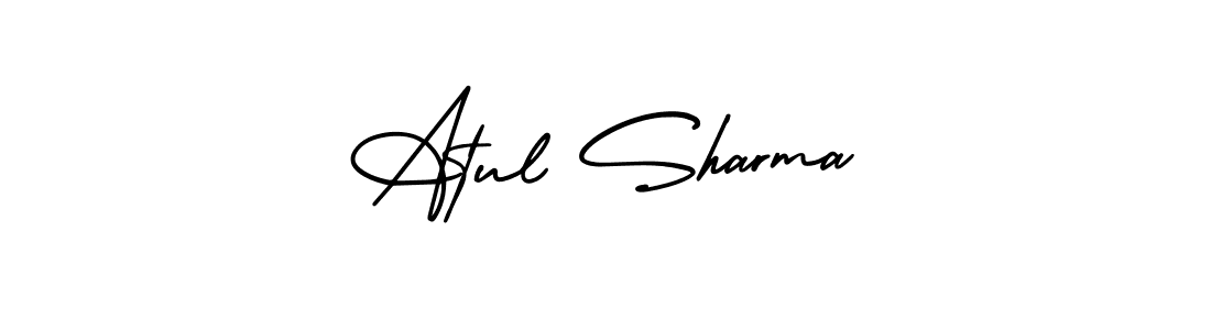 The best way (AmerikaSignatureDemo-Regular) to make a short signature is to pick only two or three words in your name. The name Atul Sharma include a total of six letters. For converting this name. Atul Sharma signature style 3 images and pictures png