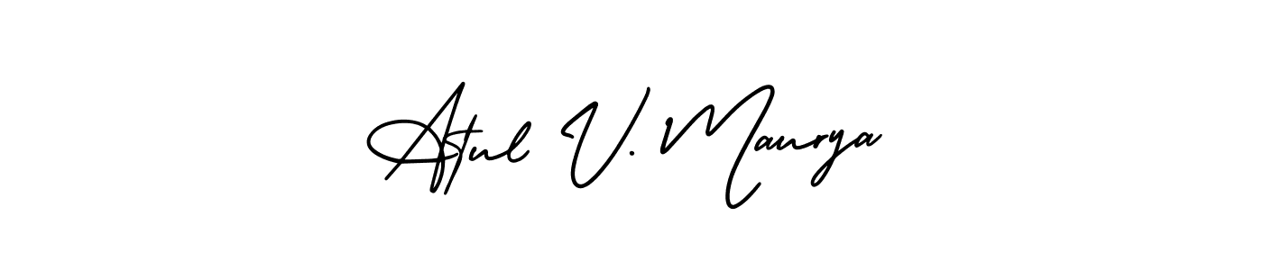 How to make Atul V. Maurya signature? AmerikaSignatureDemo-Regular is a professional autograph style. Create handwritten signature for Atul V. Maurya name. Atul V. Maurya signature style 3 images and pictures png