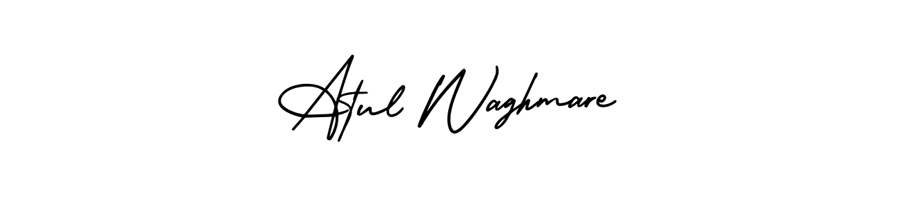 You should practise on your own different ways (AmerikaSignatureDemo-Regular) to write your name (Atul Waghmare) in signature. don't let someone else do it for you. Atul Waghmare signature style 3 images and pictures png