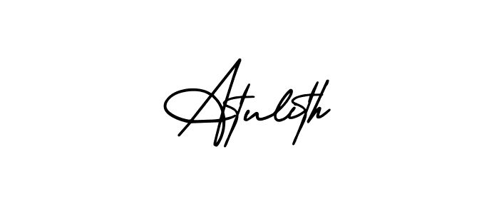 How to make Atulith name signature. Use AmerikaSignatureDemo-Regular style for creating short signs online. This is the latest handwritten sign. Atulith signature style 3 images and pictures png