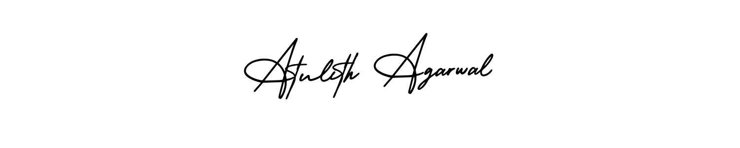 The best way (AmerikaSignatureDemo-Regular) to make a short signature is to pick only two or three words in your name. The name Atulith Agarwal include a total of six letters. For converting this name. Atulith Agarwal signature style 3 images and pictures png