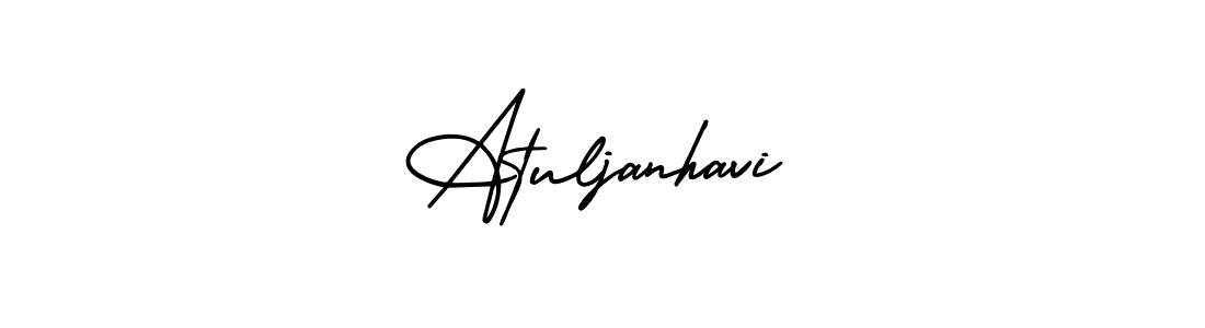 How to make Atuljanhavi name signature. Use AmerikaSignatureDemo-Regular style for creating short signs online. This is the latest handwritten sign. Atuljanhavi signature style 3 images and pictures png