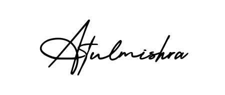 Practice writing Atulmishra with the flow of AmerikaSignatureDemo-Regular lettering. A fantastic source of inspiration for developing your personal signature style. Atulmishra signature style 3 images and pictures png