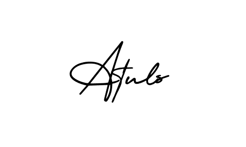 How to make Atuls name signature. Use AmerikaSignatureDemo-Regular style for creating short signs online. This is the latest handwritten sign. Atuls signature style 3 images and pictures png