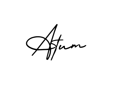 How to make Atum name signature. Use AmerikaSignatureDemo-Regular style for creating short signs online. This is the latest handwritten sign. Atum signature style 3 images and pictures png