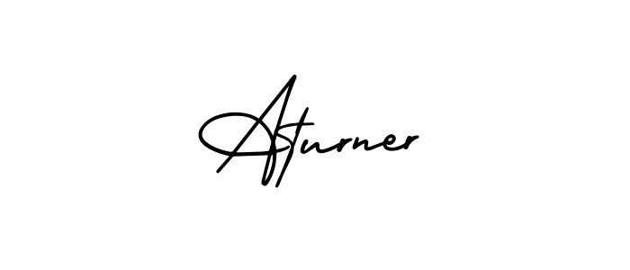 Use a signature maker to create a handwritten signature online. With this signature software, you can design (AmerikaSignatureDemo-Regular) your own signature for name Aturner. Aturner signature style 3 images and pictures png