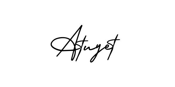 if you are searching for the best signature style for your name Atuyet. so please give up your signature search. here we have designed multiple signature styles  using AmerikaSignatureDemo-Regular. Atuyet signature style 3 images and pictures png