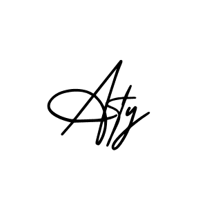 Create a beautiful signature design for name Aty. With this signature (AmerikaSignatureDemo-Regular) fonts, you can make a handwritten signature for free. Aty signature style 3 images and pictures png