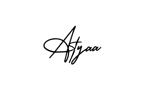 Similarly AmerikaSignatureDemo-Regular is the best handwritten signature design. Signature creator online .You can use it as an online autograph creator for name Atyaa. Atyaa signature style 3 images and pictures png