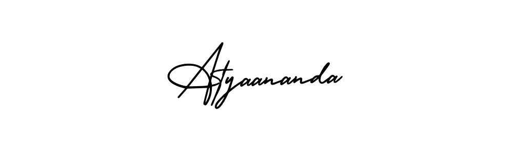 How to make Atyaananda name signature. Use AmerikaSignatureDemo-Regular style for creating short signs online. This is the latest handwritten sign. Atyaananda signature style 3 images and pictures png