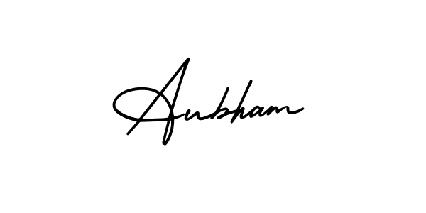 It looks lik you need a new signature style for name Aubham. Design unique handwritten (AmerikaSignatureDemo-Regular) signature with our free signature maker in just a few clicks. Aubham signature style 3 images and pictures png