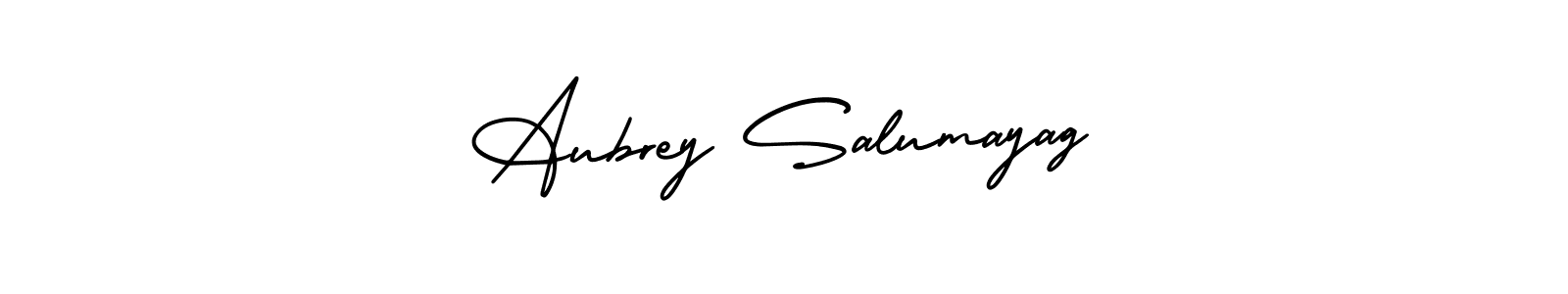 Design your own signature with our free online signature maker. With this signature software, you can create a handwritten (AmerikaSignatureDemo-Regular) signature for name Aubrey Salumayag. Aubrey Salumayag signature style 3 images and pictures png