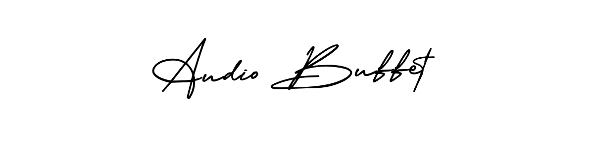 Design your own signature with our free online signature maker. With this signature software, you can create a handwritten (AmerikaSignatureDemo-Regular) signature for name Audio Buffet. Audio Buffet signature style 3 images and pictures png