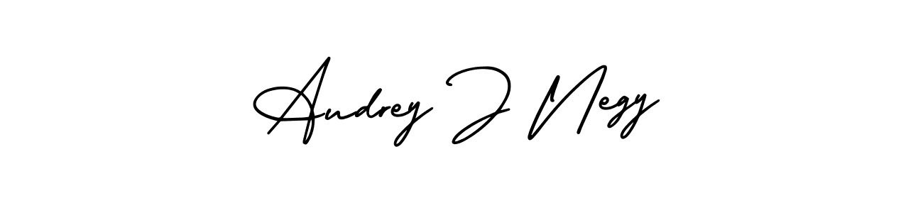 The best way (AmerikaSignatureDemo-Regular) to make a short signature is to pick only two or three words in your name. The name Audrey J Negy include a total of six letters. For converting this name. Audrey J Negy signature style 3 images and pictures png