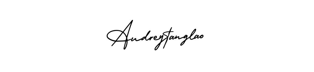 The best way (AmerikaSignatureDemo-Regular) to make a short signature is to pick only two or three words in your name. The name Audreytanglao include a total of six letters. For converting this name. Audreytanglao signature style 3 images and pictures png