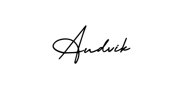 Audvik stylish signature style. Best Handwritten Sign (AmerikaSignatureDemo-Regular) for my name. Handwritten Signature Collection Ideas for my name Audvik. Audvik signature style 3 images and pictures png