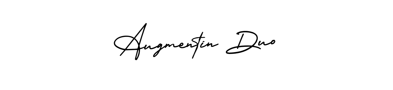 The best way (AmerikaSignatureDemo-Regular) to make a short signature is to pick only two or three words in your name. The name Augmentin Duo include a total of six letters. For converting this name. Augmentin Duo signature style 3 images and pictures png