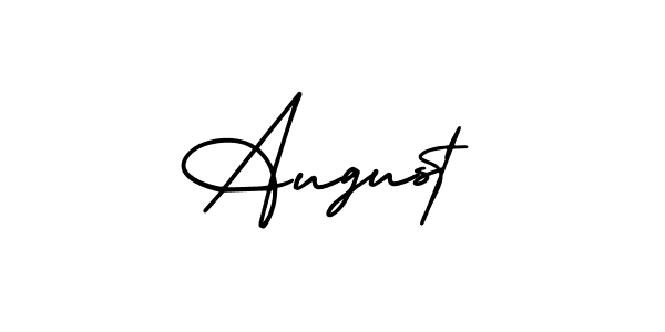 Design your own signature with our free online signature maker. With this signature software, you can create a handwritten (AmerikaSignatureDemo-Regular) signature for name August. August signature style 3 images and pictures png