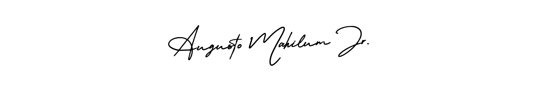 You can use this online signature creator to create a handwritten signature for the name Augusto Mahilum Jr.. This is the best online autograph maker. Augusto Mahilum Jr. signature style 3 images and pictures png