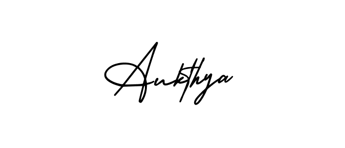 How to make Aukthya name signature. Use AmerikaSignatureDemo-Regular style for creating short signs online. This is the latest handwritten sign. Aukthya signature style 3 images and pictures png