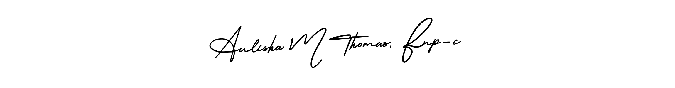 How to Draw Aulisha M Thomas, Fnp-c signature style? AmerikaSignatureDemo-Regular is a latest design signature styles for name Aulisha M Thomas, Fnp-c. Aulisha M Thomas, Fnp-c signature style 3 images and pictures png