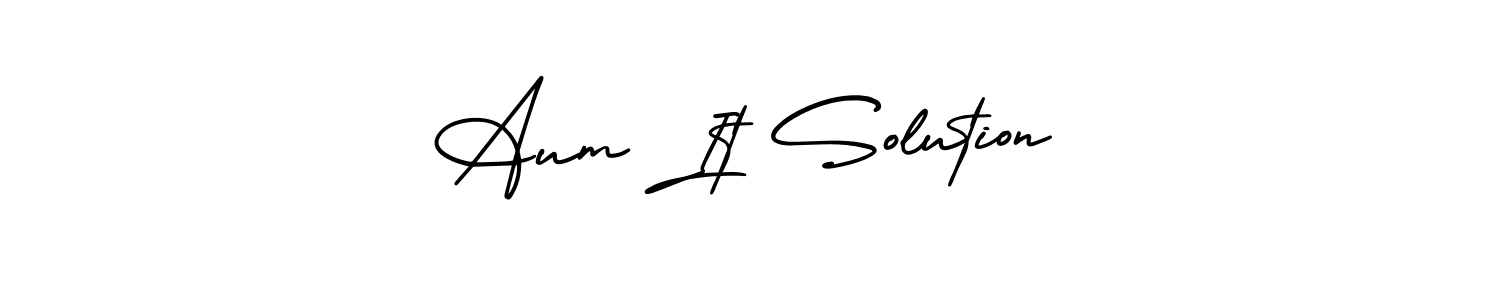 Make a beautiful signature design for name Aum It Solution. With this signature (AmerikaSignatureDemo-Regular) style, you can create a handwritten signature for free. Aum It Solution signature style 3 images and pictures png