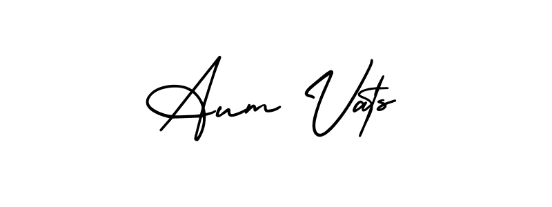 Similarly AmerikaSignatureDemo-Regular is the best handwritten signature design. Signature creator online .You can use it as an online autograph creator for name Aum Vats. Aum Vats signature style 3 images and pictures png