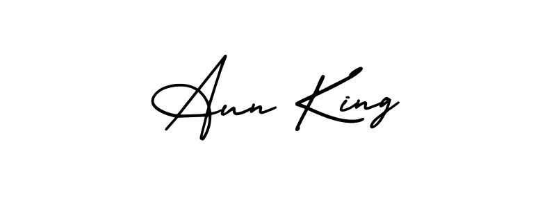 Design your own signature with our free online signature maker. With this signature software, you can create a handwritten (AmerikaSignatureDemo-Regular) signature for name Aun King. Aun King signature style 3 images and pictures png
