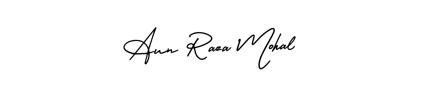 The best way (AmerikaSignatureDemo-Regular) to make a short signature is to pick only two or three words in your name. The name Aun Raza Mohal include a total of six letters. For converting this name. Aun Raza Mohal signature style 3 images and pictures png