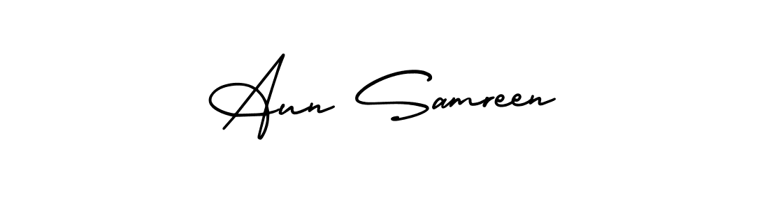 Use a signature maker to create a handwritten signature online. With this signature software, you can design (AmerikaSignatureDemo-Regular) your own signature for name Aun Samreen. Aun Samreen signature style 3 images and pictures png