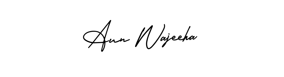 How to make Aun Wajeeha signature? AmerikaSignatureDemo-Regular is a professional autograph style. Create handwritten signature for Aun Wajeeha name. Aun Wajeeha signature style 3 images and pictures png