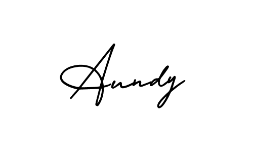 It looks lik you need a new signature style for name Aundy. Design unique handwritten (AmerikaSignatureDemo-Regular) signature with our free signature maker in just a few clicks. Aundy signature style 3 images and pictures png