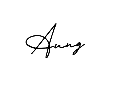 Use a signature maker to create a handwritten signature online. With this signature software, you can design (AmerikaSignatureDemo-Regular) your own signature for name Aung. Aung signature style 3 images and pictures png