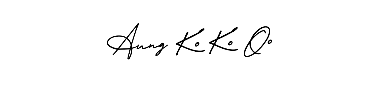 Create a beautiful signature design for name Aung Ko Ko Oo. With this signature (AmerikaSignatureDemo-Regular) fonts, you can make a handwritten signature for free. Aung Ko Ko Oo signature style 3 images and pictures png