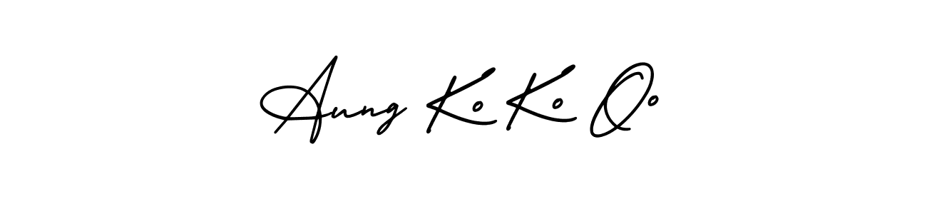 Create a beautiful signature design for name Aung Ko Ko Oo. With this signature (AmerikaSignatureDemo-Regular) fonts, you can make a handwritten signature for free. Aung Ko Ko Oo signature style 3 images and pictures png