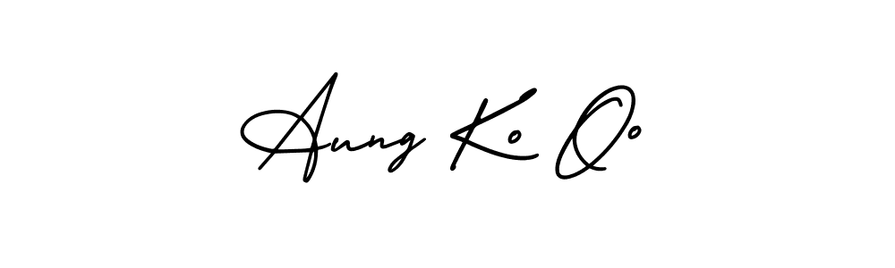 Aung Ko Oo stylish signature style. Best Handwritten Sign (AmerikaSignatureDemo-Regular) for my name. Handwritten Signature Collection Ideas for my name Aung Ko Oo. Aung Ko Oo signature style 3 images and pictures png