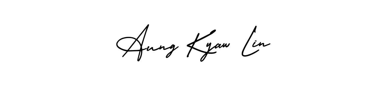 Design your own signature with our free online signature maker. With this signature software, you can create a handwritten (AmerikaSignatureDemo-Regular) signature for name Aung Kyaw Lin. Aung Kyaw Lin signature style 3 images and pictures png