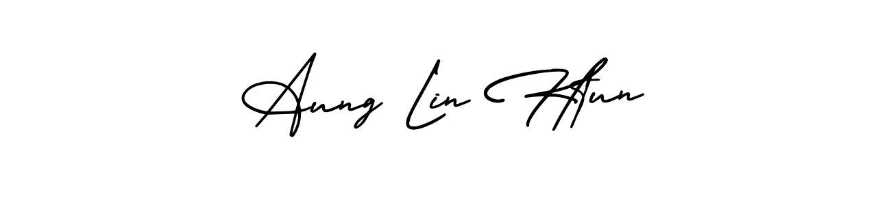How to Draw Aung Lin Htun signature style? AmerikaSignatureDemo-Regular is a latest design signature styles for name Aung Lin Htun. Aung Lin Htun signature style 3 images and pictures png