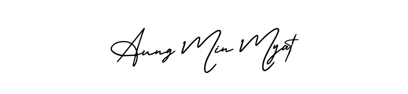 Create a beautiful signature design for name Aung Min Myat. With this signature (AmerikaSignatureDemo-Regular) fonts, you can make a handwritten signature for free. Aung Min Myat signature style 3 images and pictures png